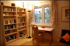 Wohnzimmer mit Bücherregalen / Living Room with Book Shelves 